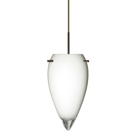 Besa Lighting Juli Cord Pendant, Opal Glossy, Bronze Finish, 1x100W Incandescent 1JT-412506-BR